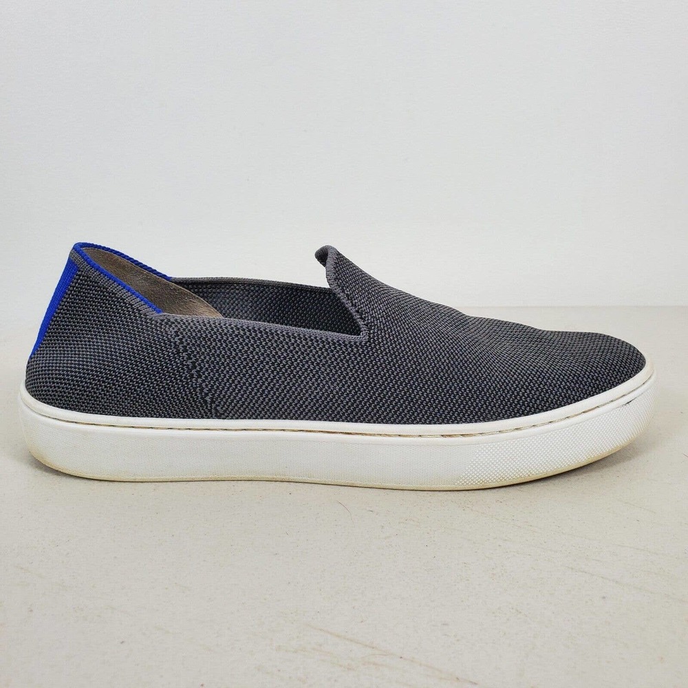 Rothys Womens Sneakers Driving Shoes Slip On Loafers Canvas Gray Sz 7.5